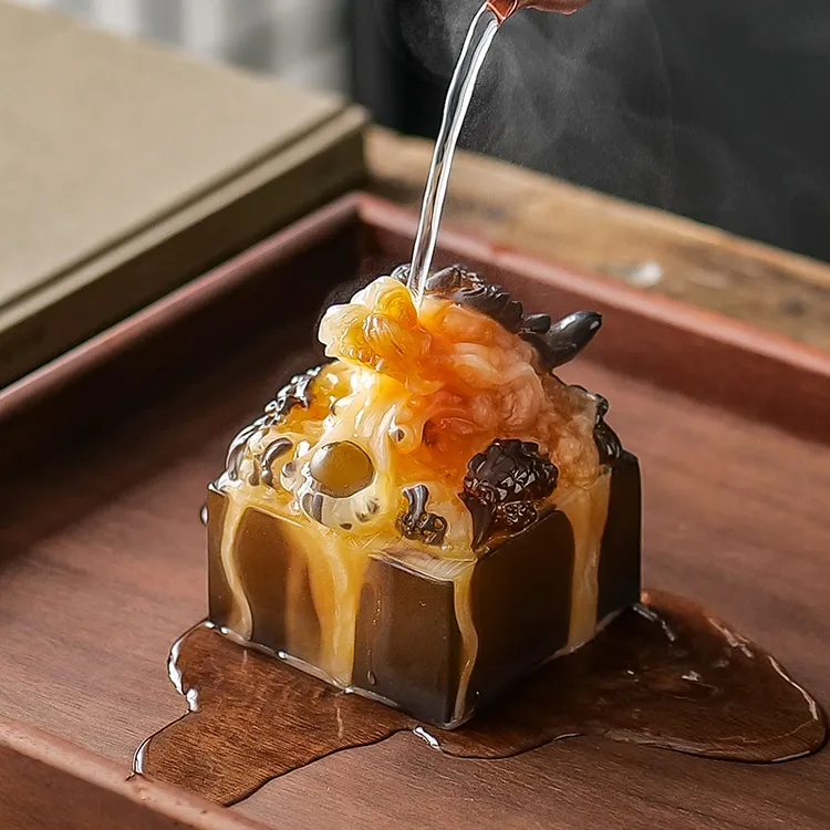 创意龙年变色茶宠龙印玉玺摆件精品可养茶玩茶桌茶台饰品茶具配件