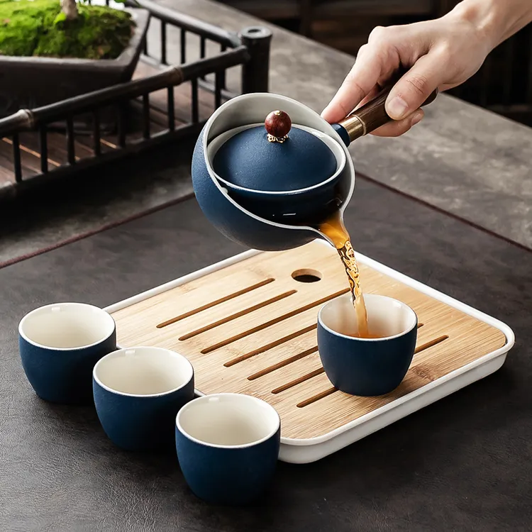 逍遥壶泡茶壶防烫单壶陶瓷旋转过滤小套功夫茶具套装创意泡茶神器