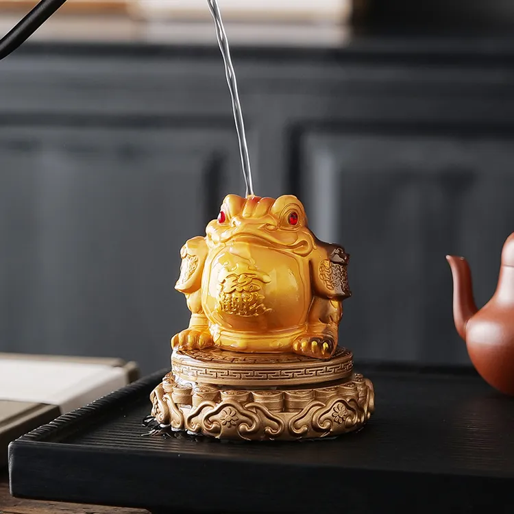 创意变色茶宠摆件精品可养趣味金蟾蜍茶台茶盘茶具配件茶桌装饰品