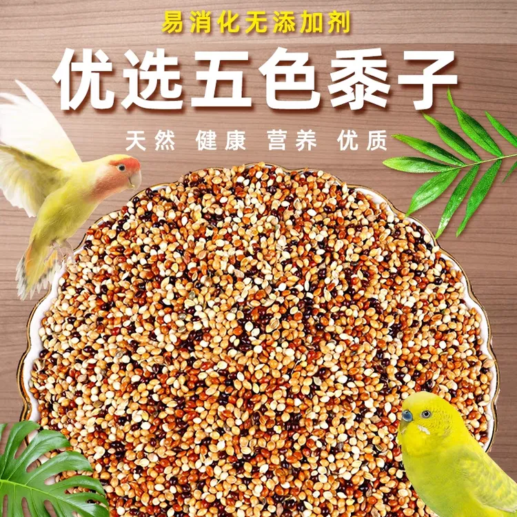 2025新粮五色黍子糜子虎皮牡丹玄凤鹦鹉鸟食文鸟饲料鹦鹉营养鸟粮