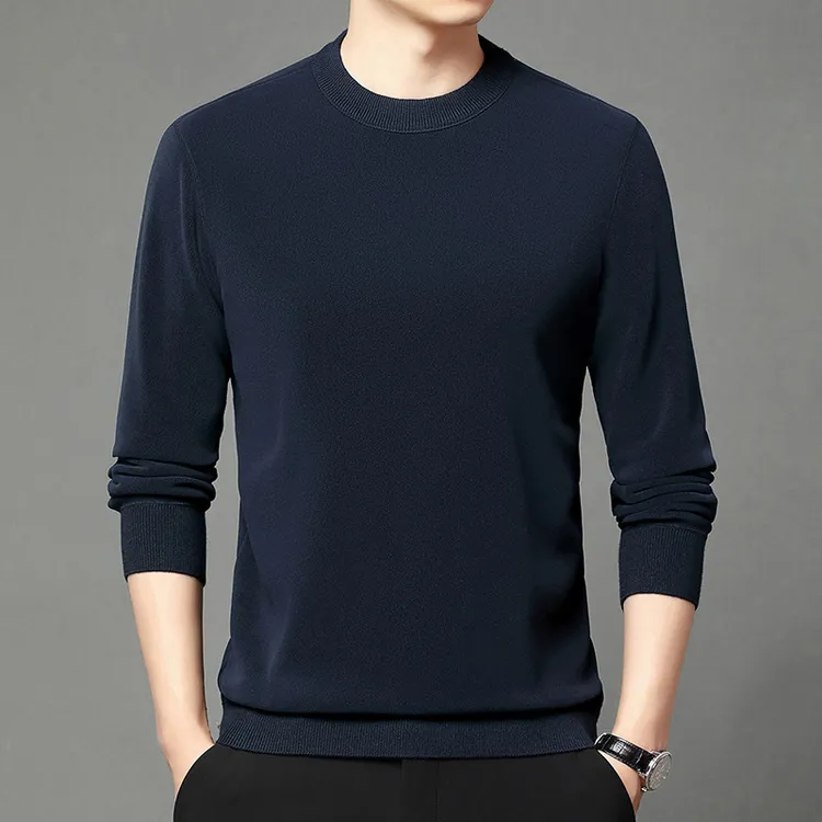 轻奢爆款双面奥粒绒净版卫衣拼接套头内搭毛衣打底上衣秋冬21068