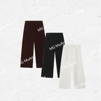木小妹MUAN：《西雅图》定制高级呢料加厚长裤宽松直筒阔腿裤F8-8701