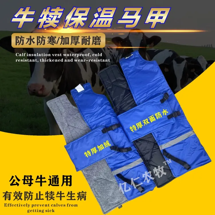 牛犊马甲加厚防水加大防寒犊牛新生保暖加厚防风防水小牛防寒外套