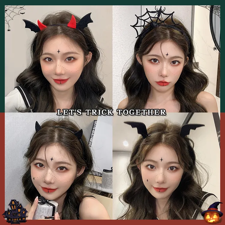 万圣节新款搞怪小恶魔头饰发卡发箍cos装扮精灵耳夹南瓜头发头箍