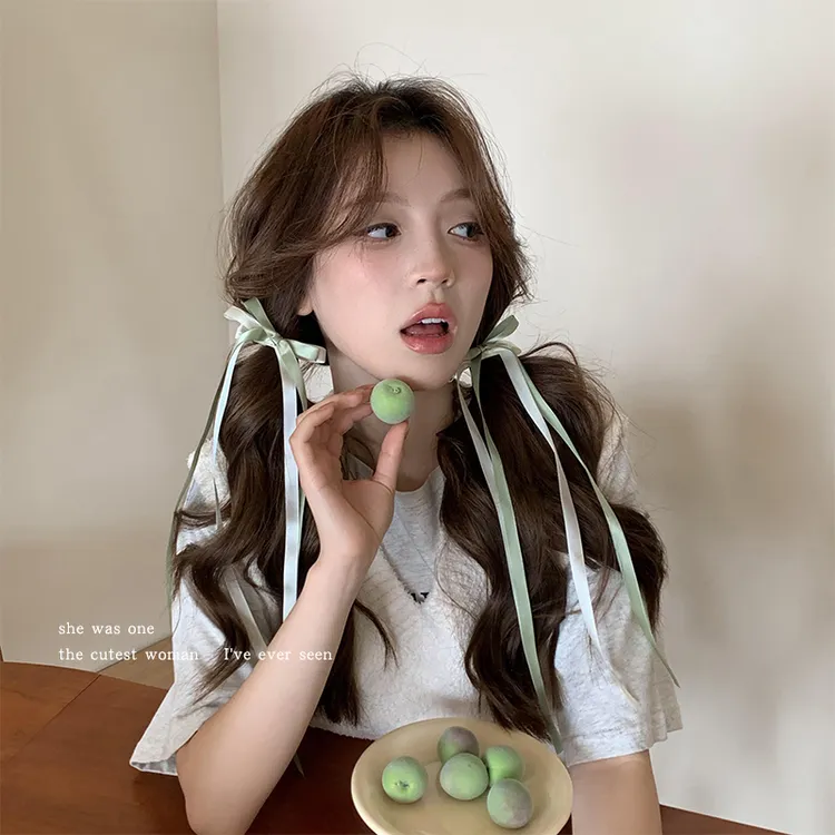 超仙气蝴蝶结蕾丝飘带发夹女碎发双马尾编发绑发鸭嘴夹子发卡头饰