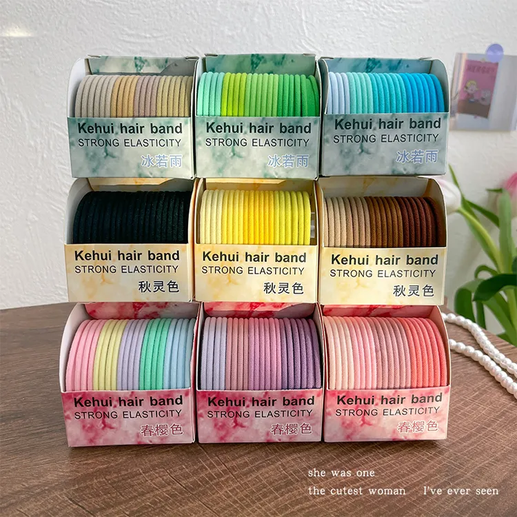 糖果色发圈头绳高弹力橡皮筋女扎头发绳头饰发饰少女童彩色不伤发