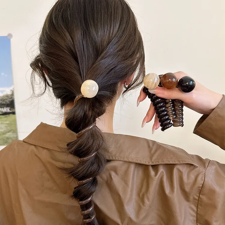 复古简约辫头绳女2025新款发饰气质马尾编发电话线发圈不伤发头饰