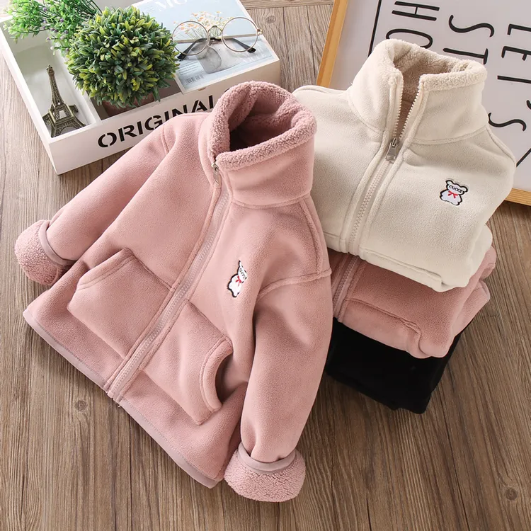 双面绒男女宝宝奥粒绒外套秋冬儿童保暖校服内搭神器加绒男童上衣