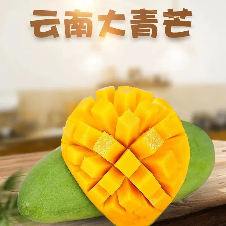 云南大青芒7-8分熟应季时令3-9斤青皮大脸芒果新鲜热带水果