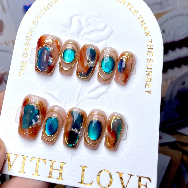 【复古宝石】秋冬百搭纯手工穿戴美甲