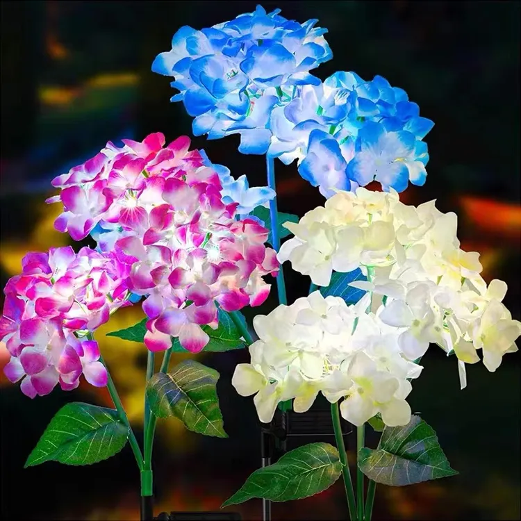 太阳能绣球花户外庭院装饰花园别墅景观灯民宿院子布置防水地插灯