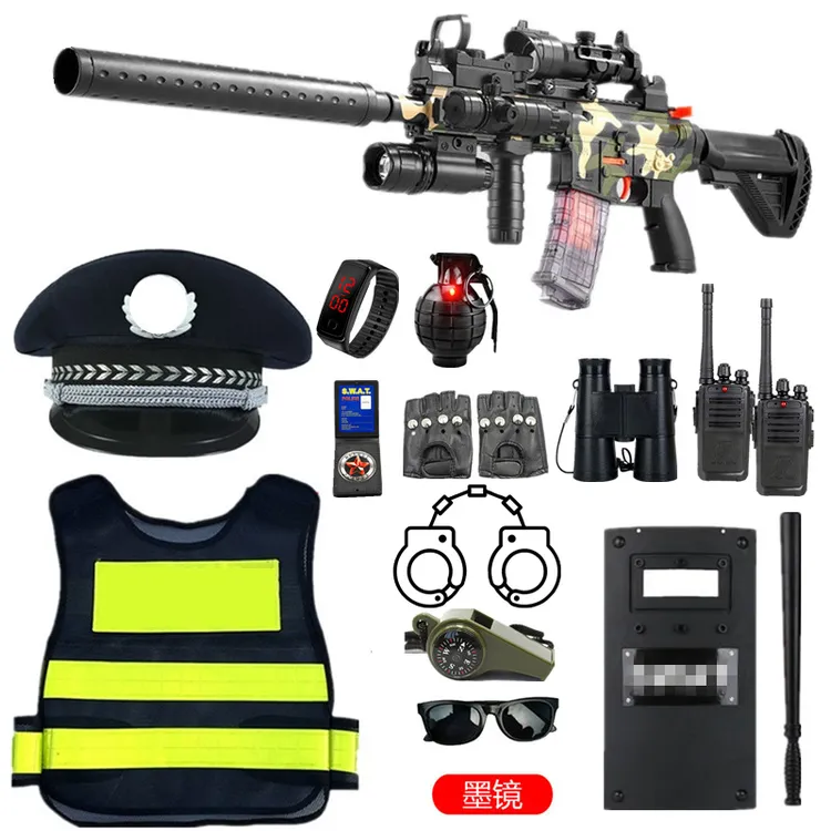 儿童小警察玩具套装黑猫警长帽子男孩特种兵户外特警装备玩具枪