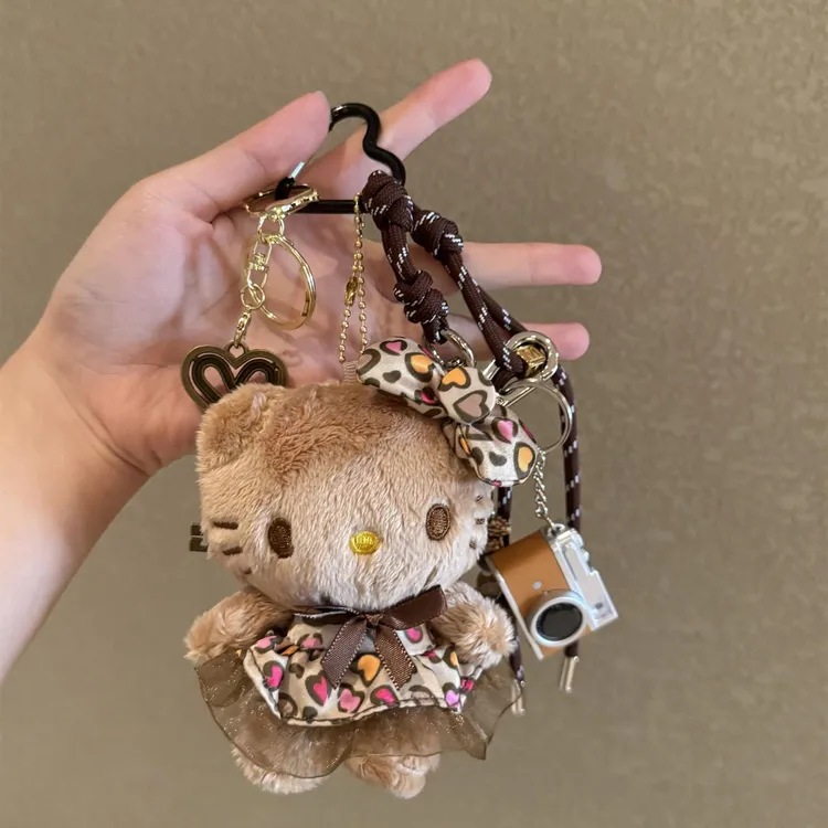 美拉德kt猫毛绒玩偶包包挂件钥匙扣miu系编绳公仔挂饰送女生礼物