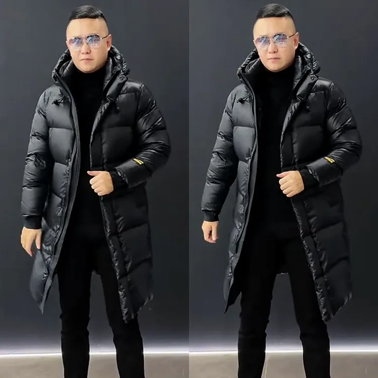 长款过膝羽绒服男冬季新款潮流宽松加厚连帽上衣休闲保暖羽绒外套