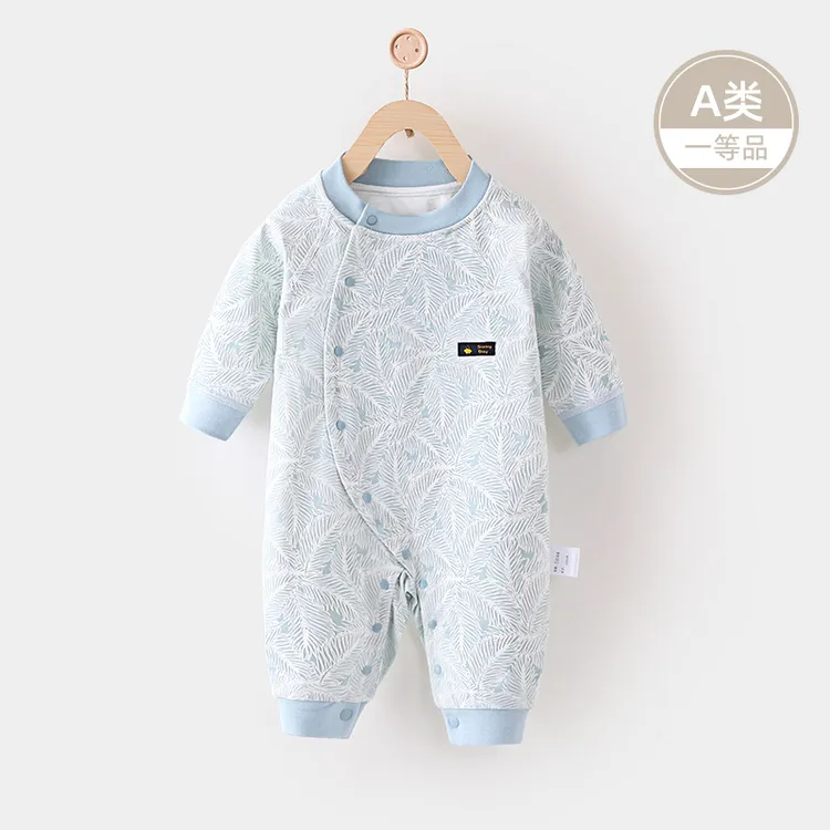 婴儿连体衣春秋打底纯棉新生儿衣服满月初生宝宝睡衣护肚哈衣爬服