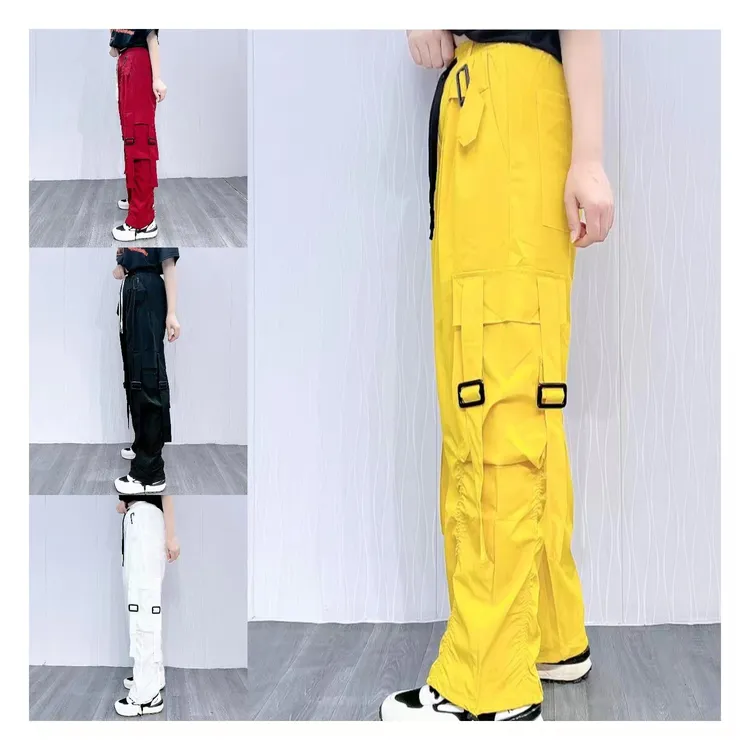 789款褶皱冰肌面膜速干休闲裤夏季时尚潮流透气百搭百搭韩版高腰