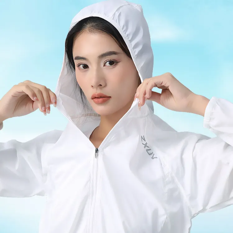 ZXUV新款男女连帽骑行防风户外运动皮肤衣轻薄透气夏季薄款外套