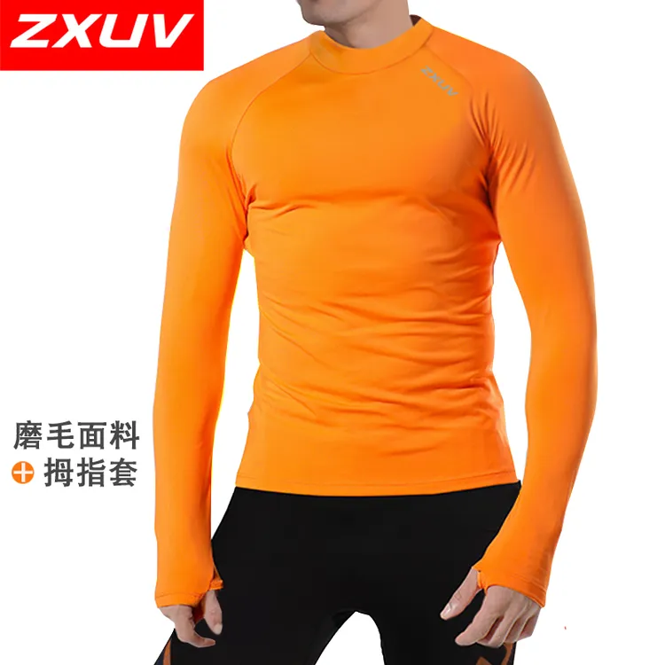 ZXUV159男女款秋冬季户外跑步运动训练服吸湿保暖拇指训练服长袖