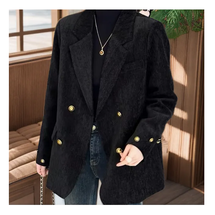 2025秋冬新款时尚显瘦通勤气质宽松外套女平驳领网红潮流西装