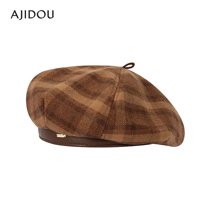 阿吉豆配饰组合系列时尚学院风贝雷帽女款秋冬潮流帽子休闲【SC】