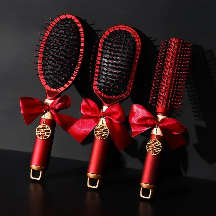 梳子结婚一对红色气垫梳喜梳子木梳女方陪嫁物品高档婚礼用品大全