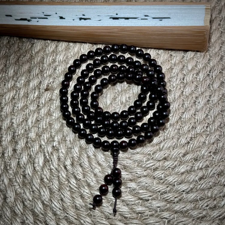 正宗小叶紫檀0.6X108/颗泥料手链脖挂男女可佩戴念珠油性好可盘玩