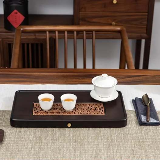 竹制茶盘高山楠竹材质创意日式干湿两用功夫家用办公复古干泡茶盘