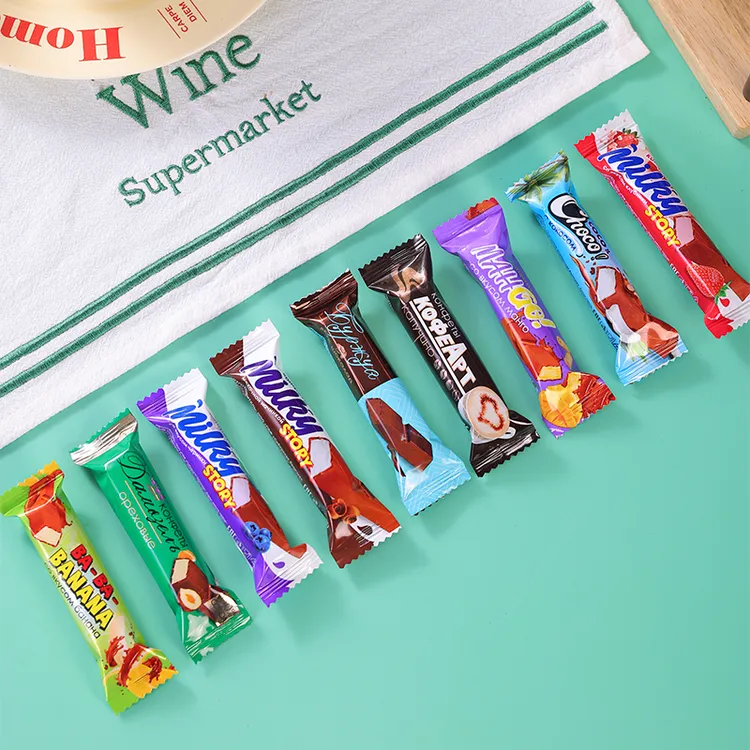 试吃俄罗斯进口古斯纳牌水果夹心巧克力糖喜糖年货