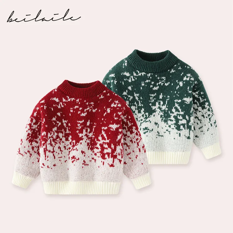 【圣诞毛衣  】婴儿童上衣服打底衫男童宝宝春装秋季