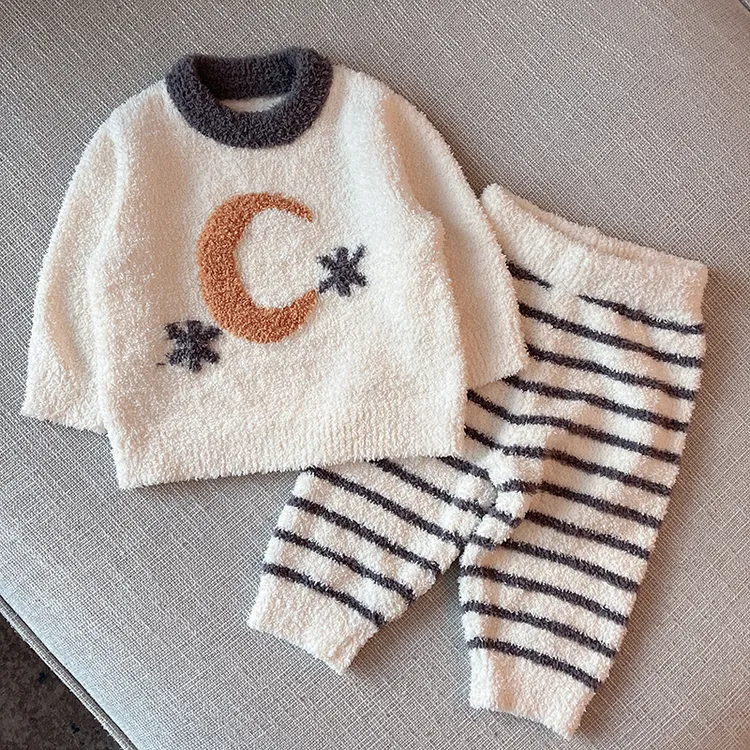 【半边绒保暖居家睡衣套装 】婴儿童秋冬外出宝宝套装婴幼儿小童K29