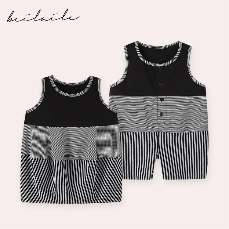 【条纹背带裤 小乐妈咪】宝宝背带裤春夏女童秋季小婴儿