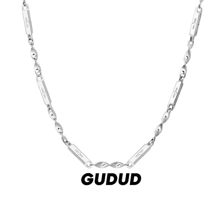 钛钢项链 星芒莫比乌斯环项链男潮牌休闲西装百搭拼接设计高级感