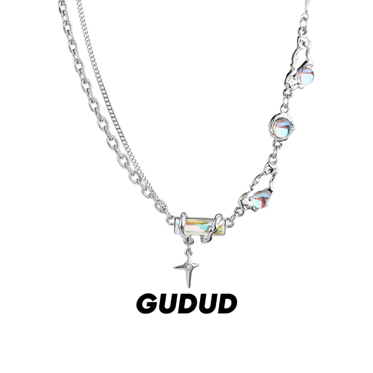 钛钢项链 王嘉尔同款极光星芒项链男痞帅高级感百搭长款毛衣链