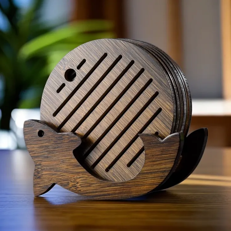 黑色竹制隔热餐桌垫大号盘子茶壶茶杯架桌垫防烫隔热垫碗防烫