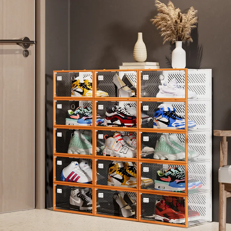 【五面全透横款磁吸】高颜值鞋盒透明鞋柜塑料防尘鞋架子鞋盒收纳盒