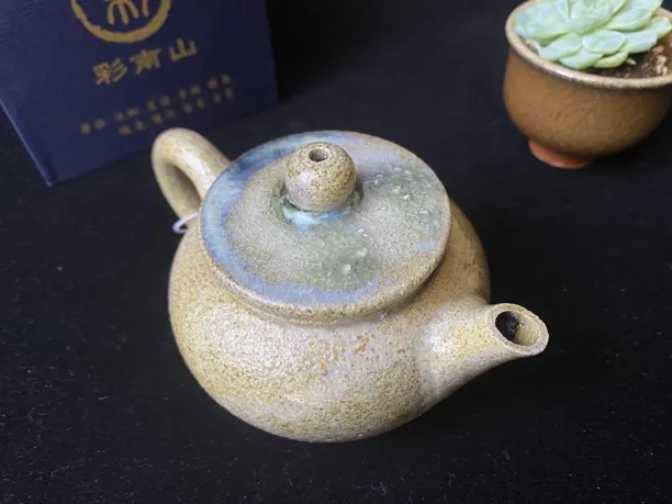 建水紫陶柴烧壶粗白泥
