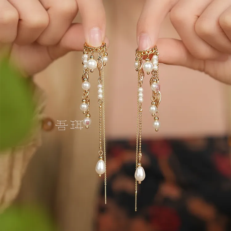 吾珥 铜合金耳饰 流光系列·耳饰/WEEJ13 原创设计新中式国风金色