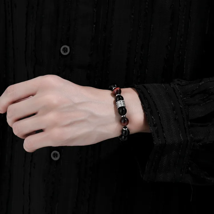 梵亚格 非金属玻璃手链 虎眼手串小众高级简约时尚百搭个性潮串珠