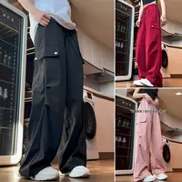 秋冬季新款情侣工装裤潮流宽松阔腿拖地裤男女加绒直筒休闲长裤子