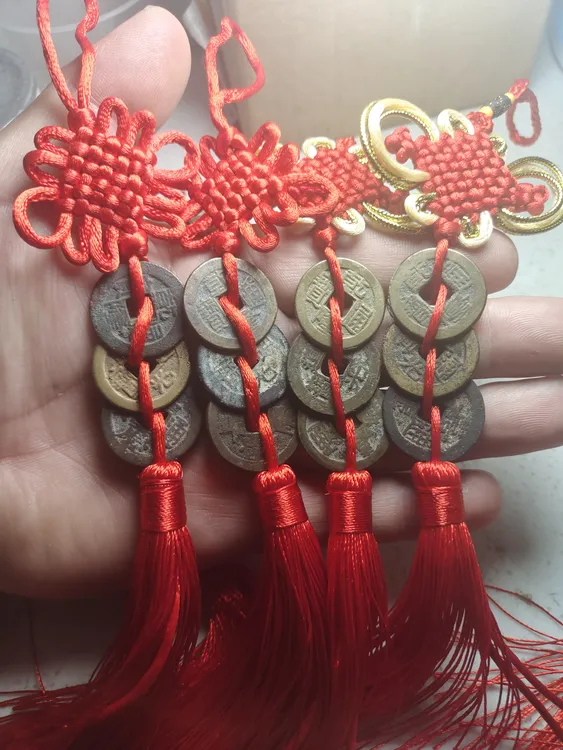 钱到家乾道嘉挂件铜饰真品五帝钱