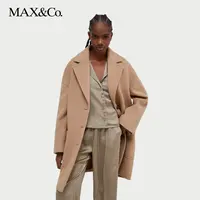 MAX&Co.秋冬翻领绵羊毛混纺毛呢大衣6016034302