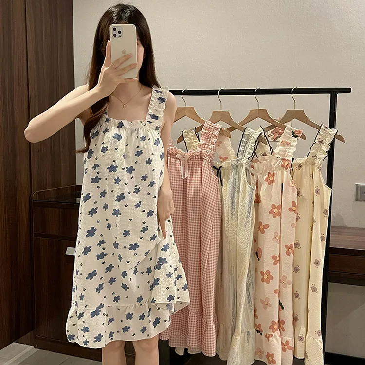 2025新款带胸垫睡衣女夏季网红爆款性感吊带睡裙可外穿女士家居服