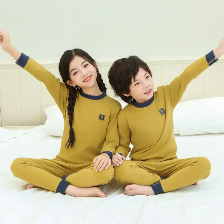 秋冬季棉羊毛蚕丝7A抑菌男女童保暖内衣套装宝宝磨毛秋衣秋裤学生