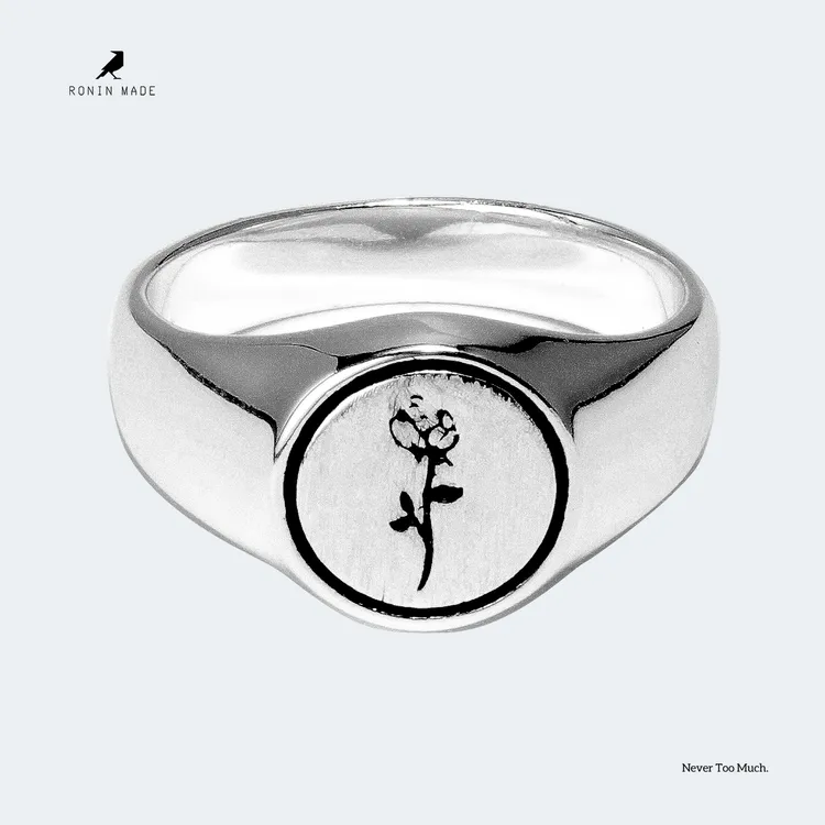 925银戒指 RONIN MADE浪脉暗语玫瑰银戒复古小众玫瑰男女情侣送礼