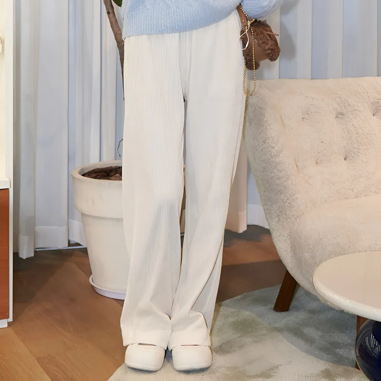 【亲肤软糯】直筒裤弹力雪尼尔阔腿裤修腿神裤贝爱DOUBLOVE