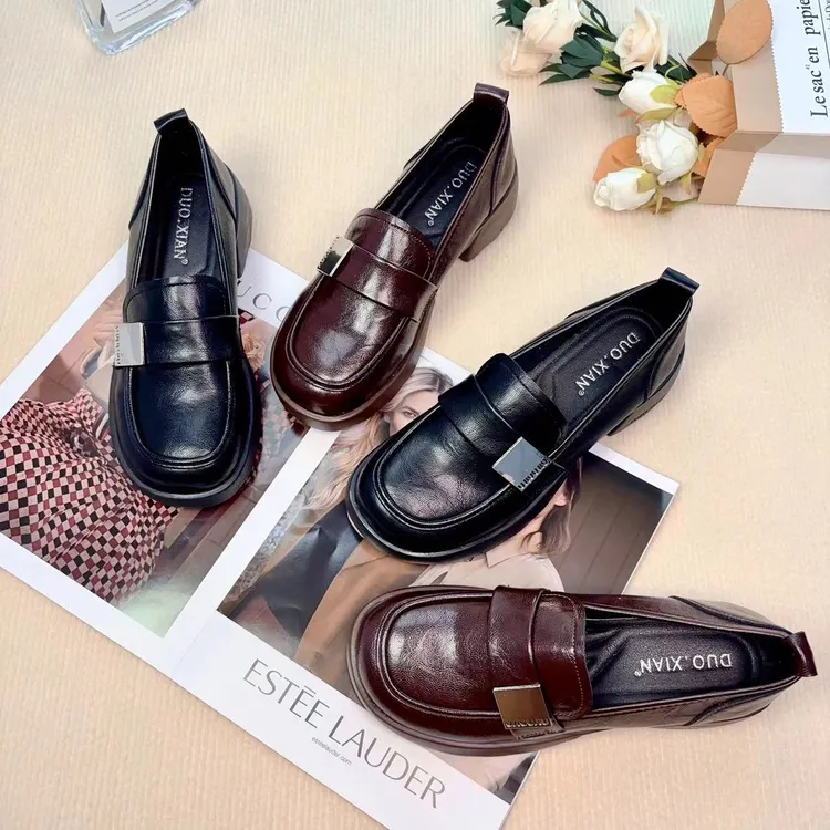 【朵苮品牌】2024新款厚底乐福鞋圆头玛丽珍女款软底春秋百搭