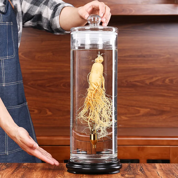 【直播专享】直筒泡酒专用玻璃酒瓶家用高档密封透明储物罐15cm口径