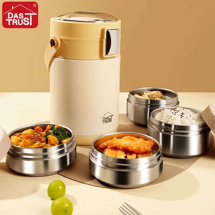 创得保温饭盒保温桶便携上班族学生大容量真空带盖焖烧提锅