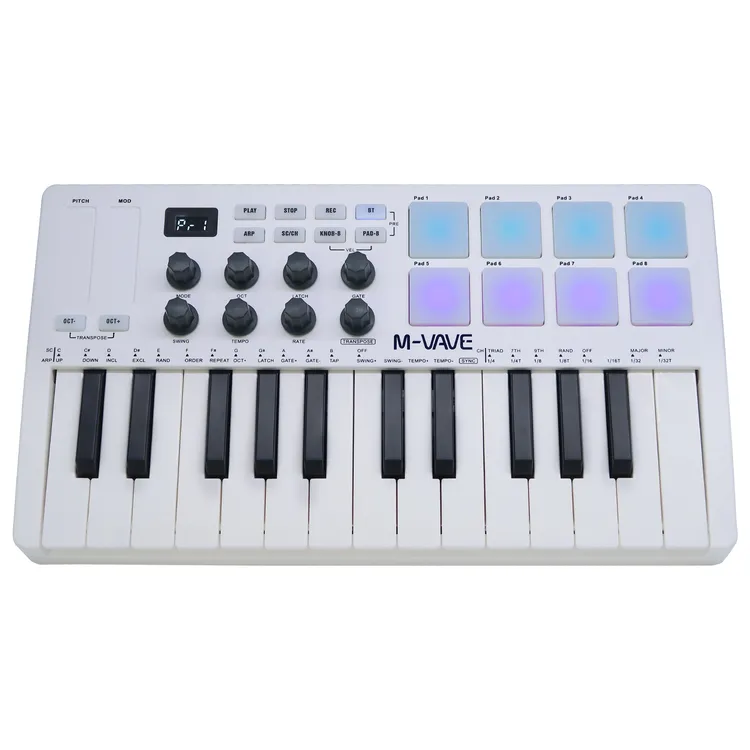 M-VAVEMIDI键盘25键I键盘控制器便携编曲键盘8个打击垫midi键盘
