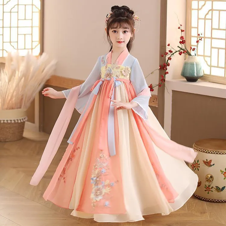 儿童裙子汉服春秋女童古装中国风襦裙长袖春夏季古风仙女风儿童节